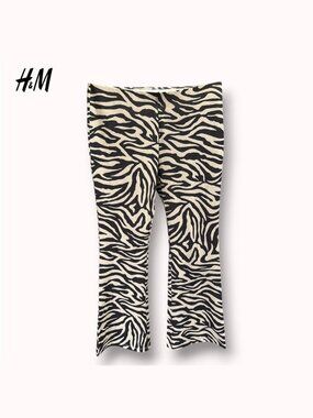 H&M pull on sparkly zebra flared pants